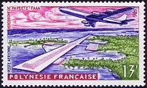 Papeete Airport, Tahiti, stamp 1960
